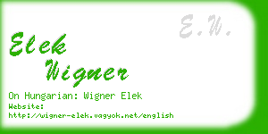 elek wigner business card